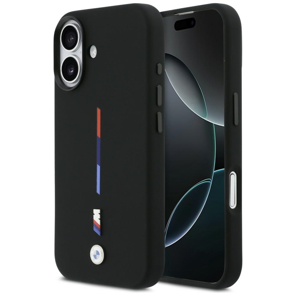 BMW M Silicon Tricolor Line MagSafe deklas iPhone 17 - juodas