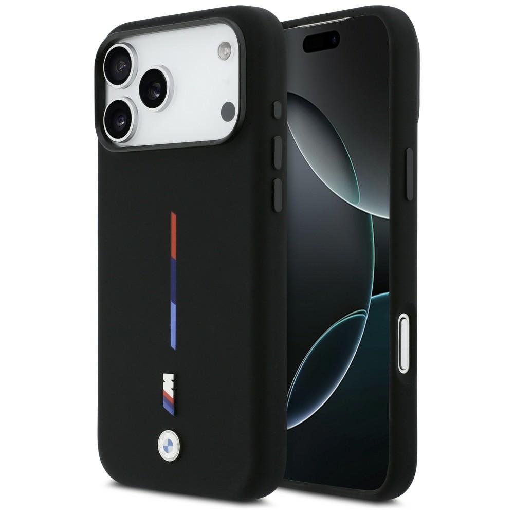 BMW M Silicon Tricolor Line MagSafe deklas iPhone 17 Pro Max - juodas
