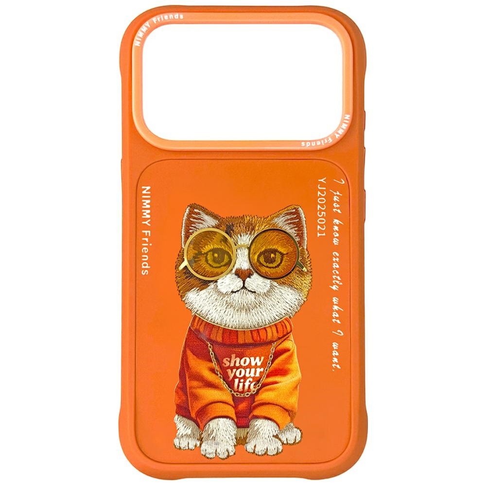 Nimmy Glasses Cool Cat deklas iPhone 17 Pro - oranzinis