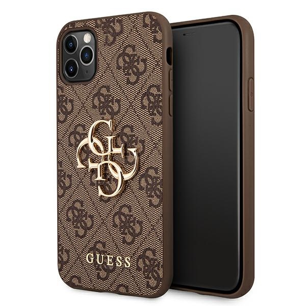 Guess 4G Big Metal Logo dėklas iPhone 11 Pro Max rudas