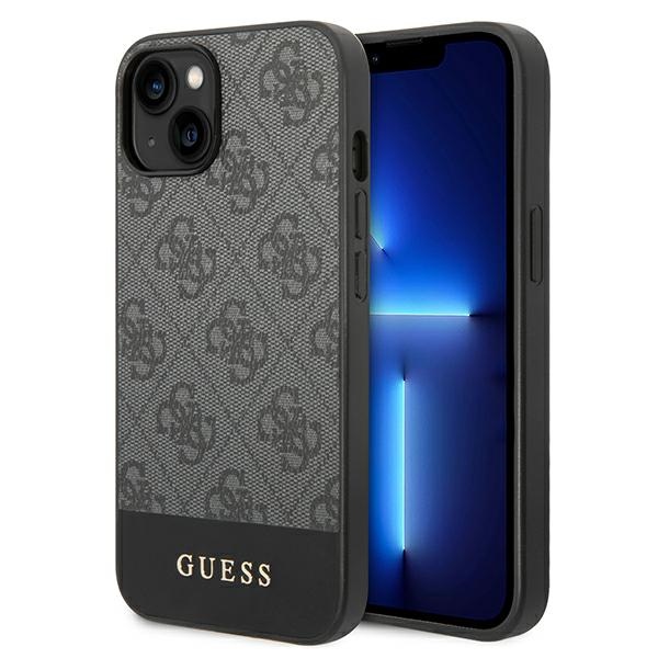 Guess 4G Stripe Collection dėklas iPhone 14 / 15 Plus pilkas