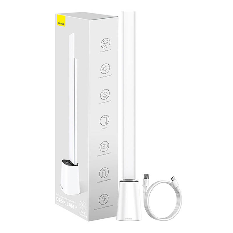 "Baseus Smart Eye" įkraunama sulankstoma stalinė LED lempa skaitymui (Smart Light), balta (DGZG-02)