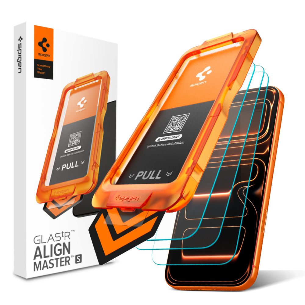 Spigen Alm Glas.tR Slim 3-Pack grūdintas stiklas iPhone 17 Pro skaidrus