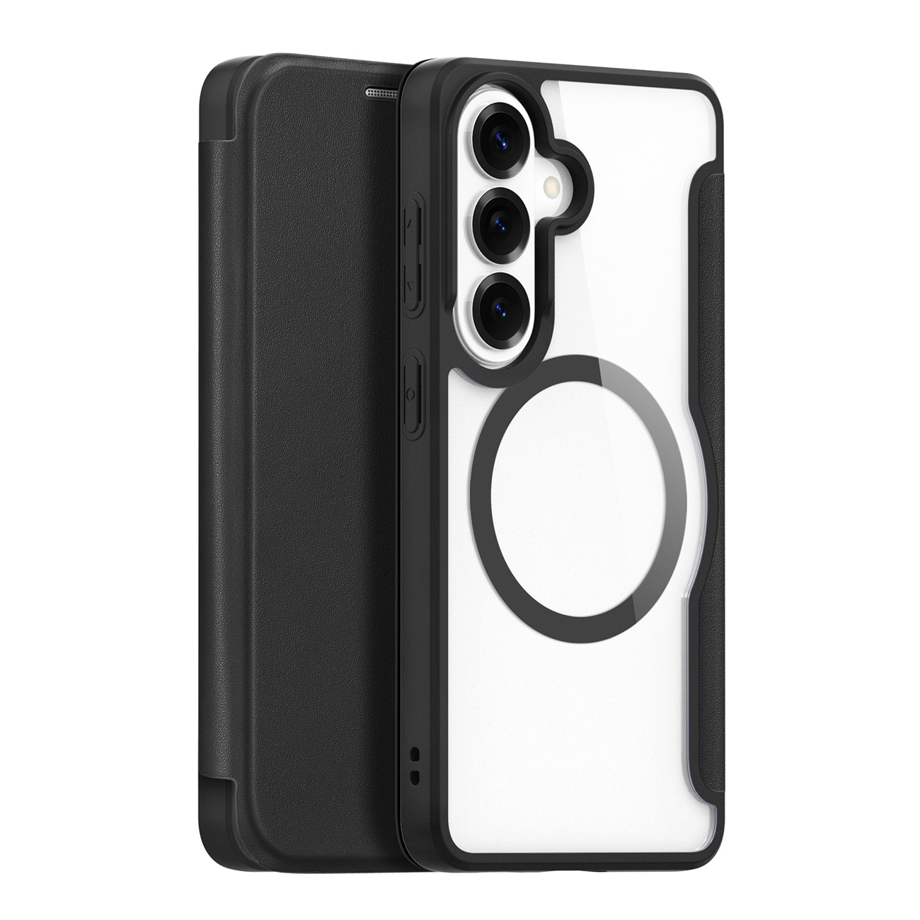 Dux Ducis Skin X Pro MagSafe suderinamas piniginės dėklas skirta Samsung Galaxy S26 Plus juodas