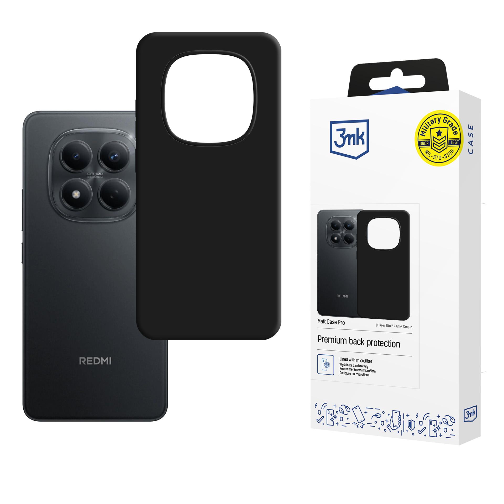3mk Matt Case Pro dėklas, skirtas Xiaomi Redmi Note 15 Pro 4G, matinis juodas