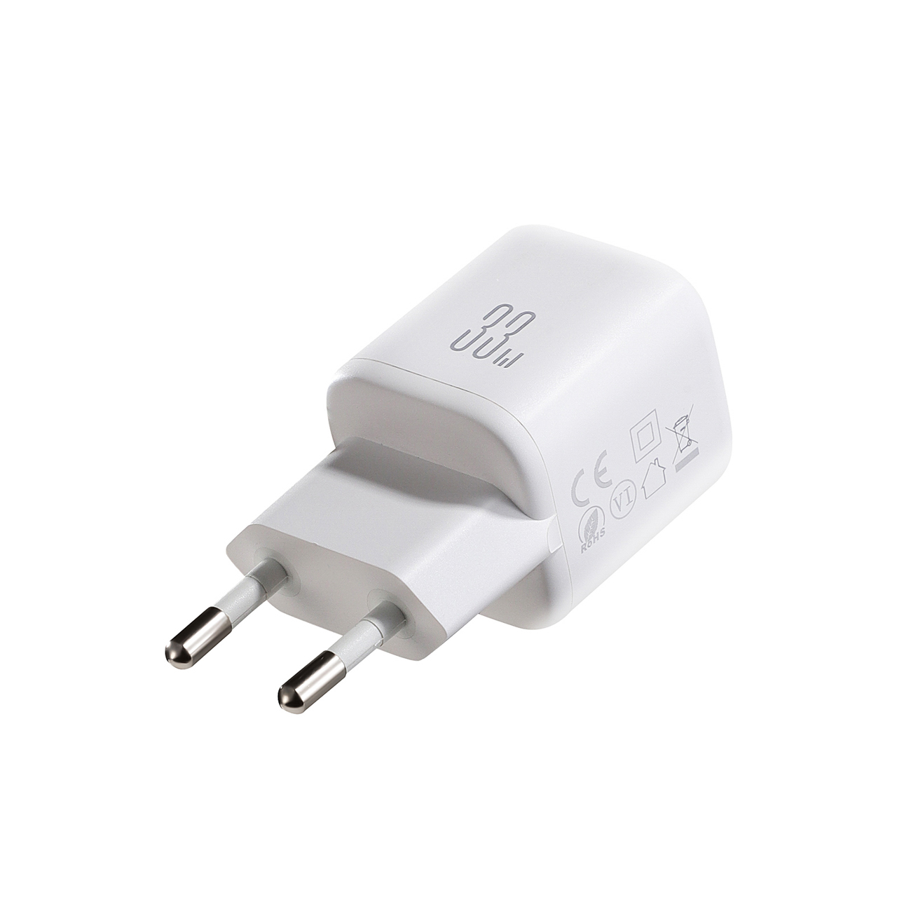 Joyroom JR-TG7 33W USB-A + USB-C sieninis įkroviklis su 60W USB-C į USB-C 1m laidu baltas