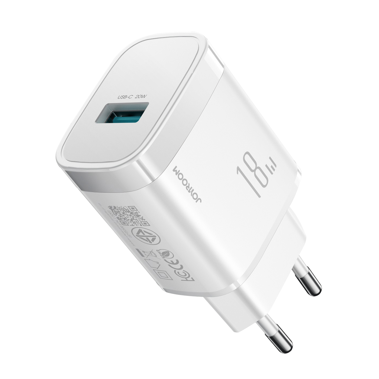 Joyroom JR-TF4 18W USB-A sieninis įkroviklis - baltas
