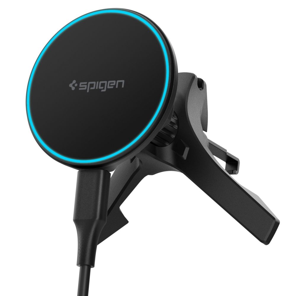 "Spigen EV15MAQ Essential Qi2 MagSafe" automobilio oro ventiliacijos laikiklis - juodas