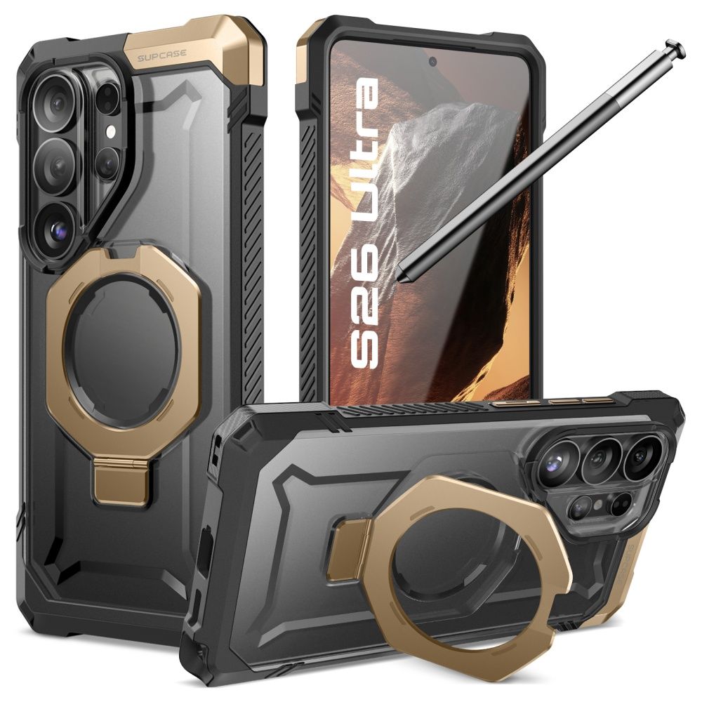 "Supcase UB Grip Mag MagSafe" dėklas "Samsung Galaxy S26 Ultra" - juodos ir rudos spalvos