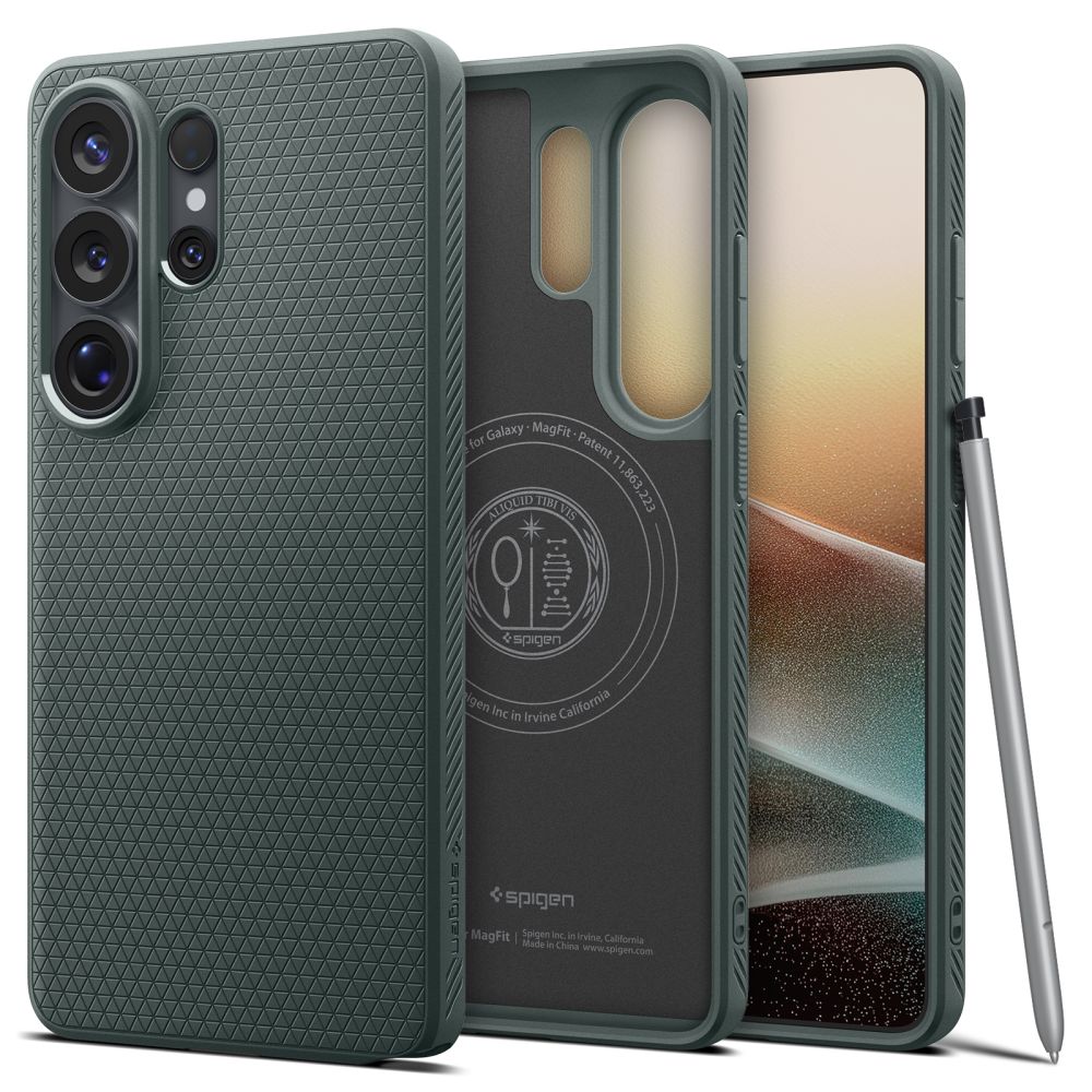 SPIGEN dėklas LIQUID AIR MAG, suderinamas su MagSafe, skirtas SAMSUNG S26 Ultra abyss green
