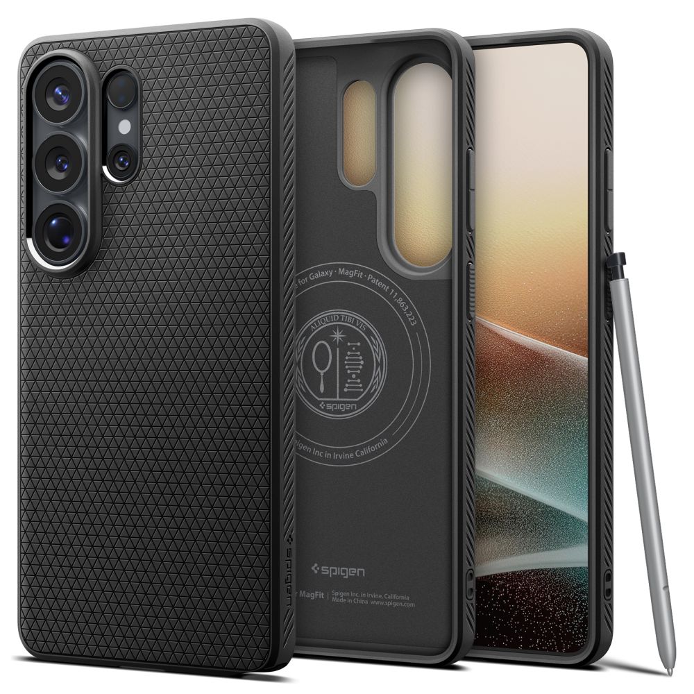 SPIGEN dėklas LIQUID AIR MAG, suderinamas su MagSafe, skirtas SAMSUNG S26 Ultra, matinis, juodas