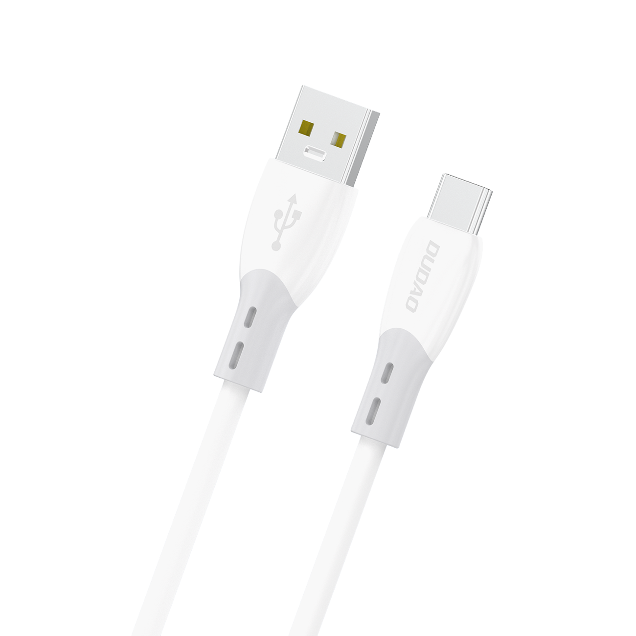 Dudao L25ST 5A USB-A - USB-C laidas su minkštu silikoninu apvalkalu 1m - baltas
