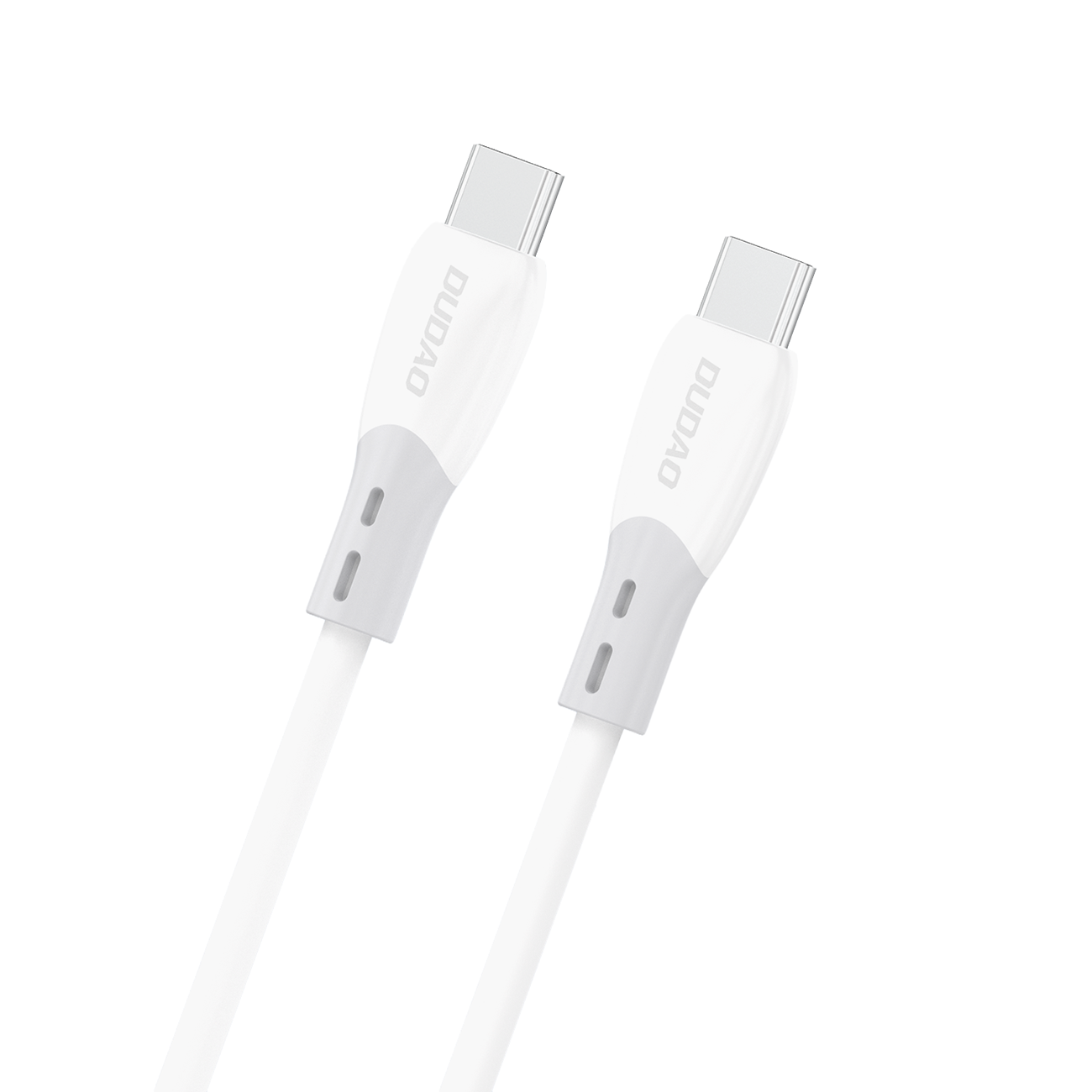 Dudao L25SC 60W USB-C - USB-C laidas su minkštu silikoninu apvalkalu 2m - baltas