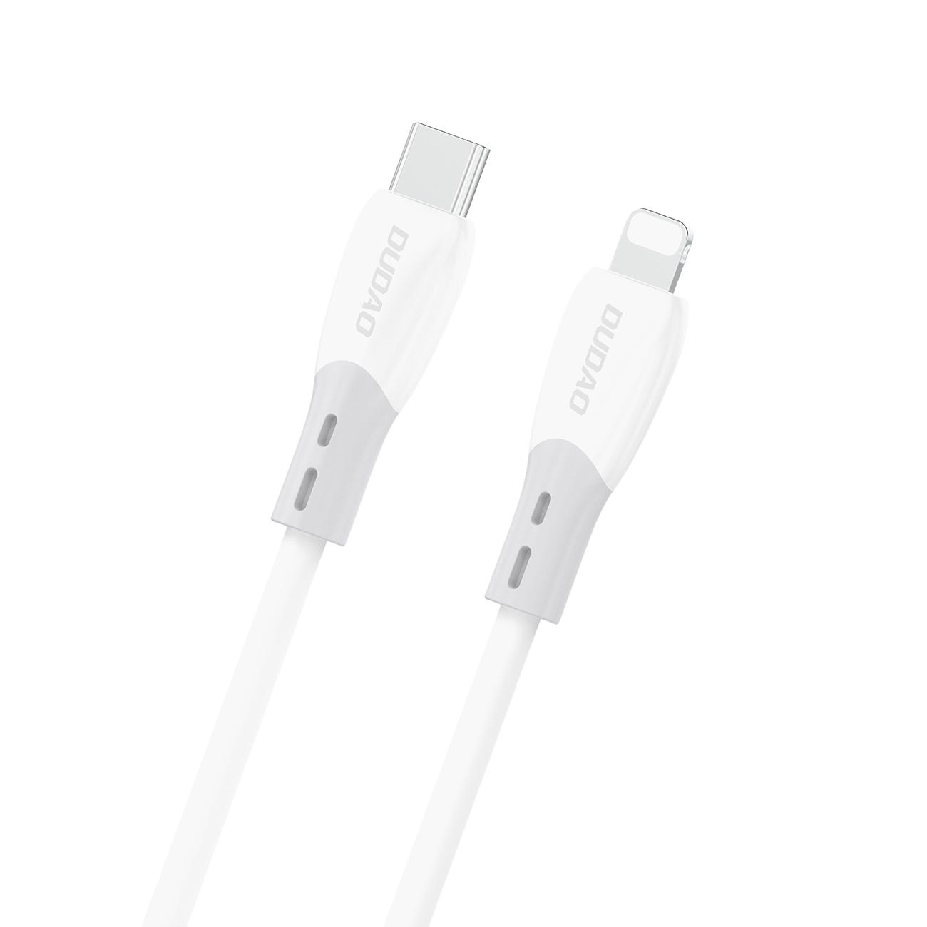 Dudao L25SX 30W USB-C - Lightning laidas su minkštu silikoninu apvalkalu 1m - baltas
