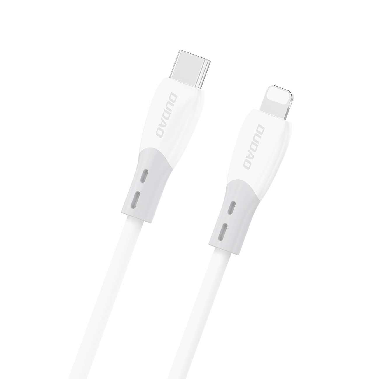 Dudao L25SX 30W USB-C - Lightning laidas su minkštu silikoninu apvalkalu 2m - baltas