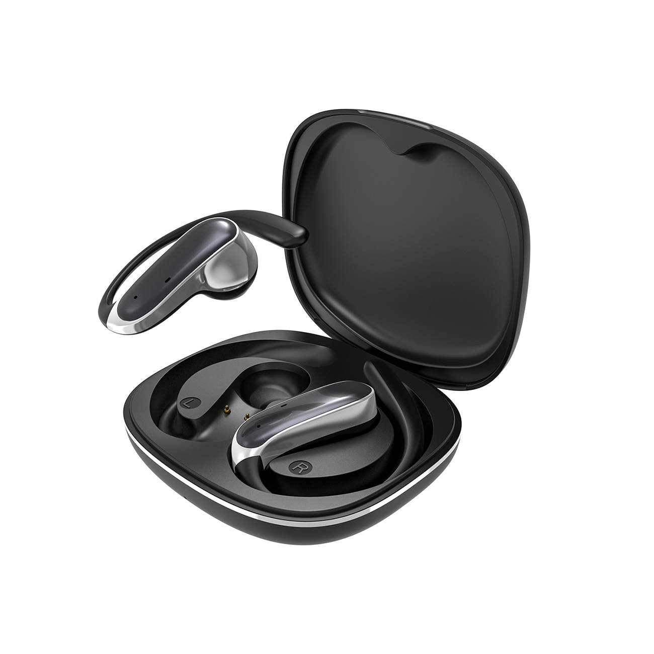 Dudao U17Z Bluetooth 5.3 OWS ausinės su ausų kabliukais - juodos