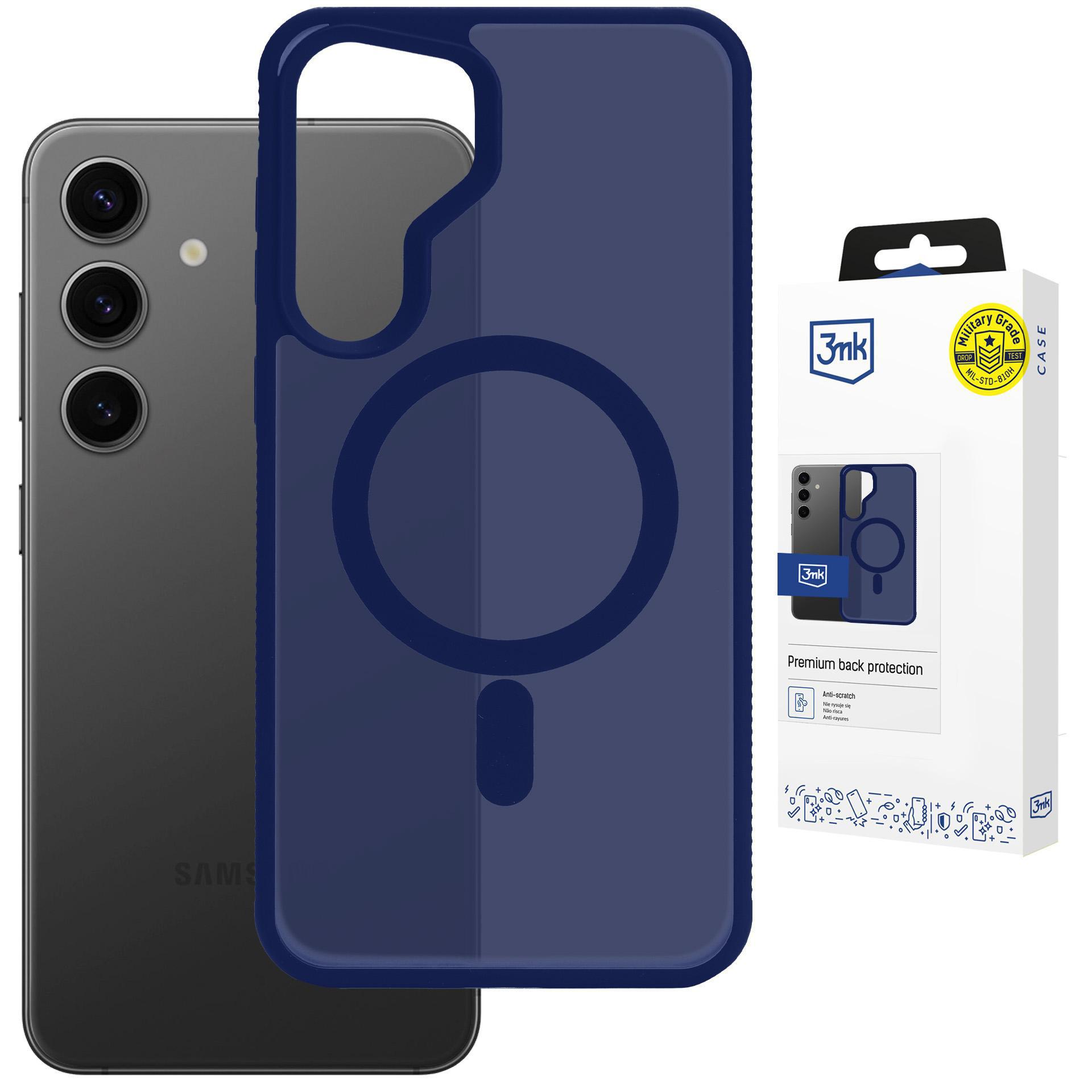 "3mk Smoke MagCase" dėklas, skirtas "Samsung Galaxy S25" - mėlynas permatomas