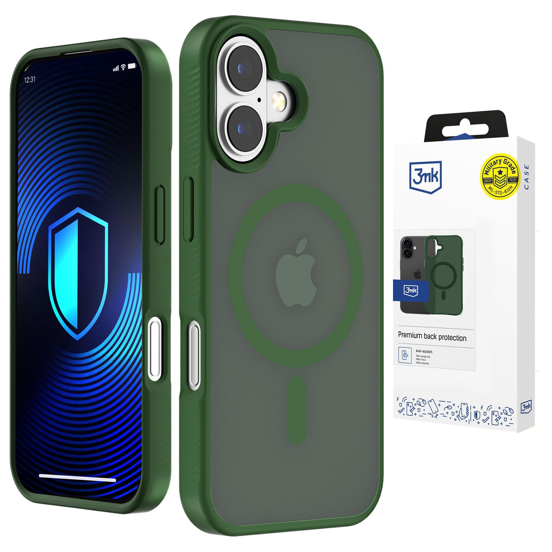 3mk Smoke MagCase для iPhone 16 зелёно-полупрозрачный