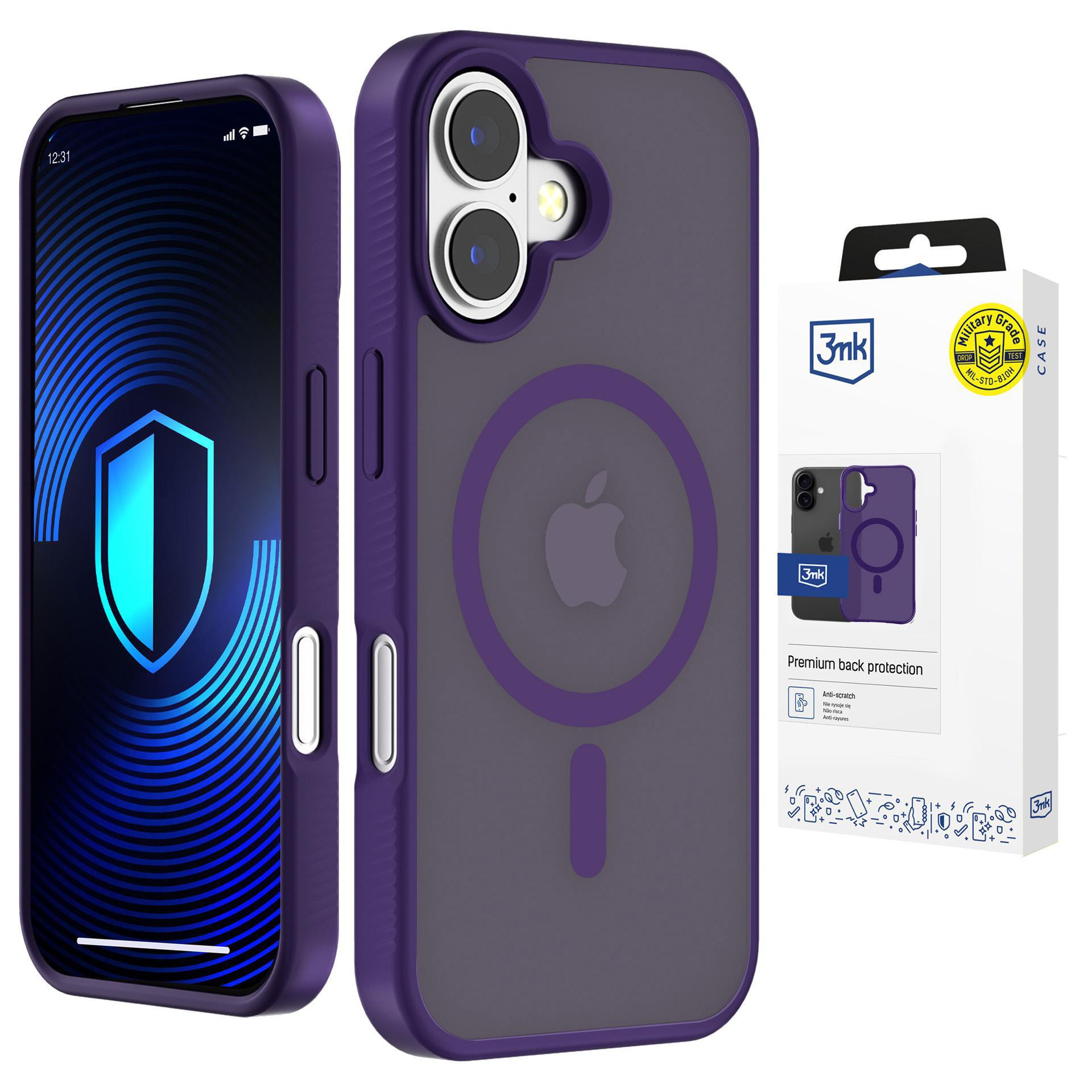 3mk Smoke MagCase для iPhone 16 фиолетово-полупрозрачный