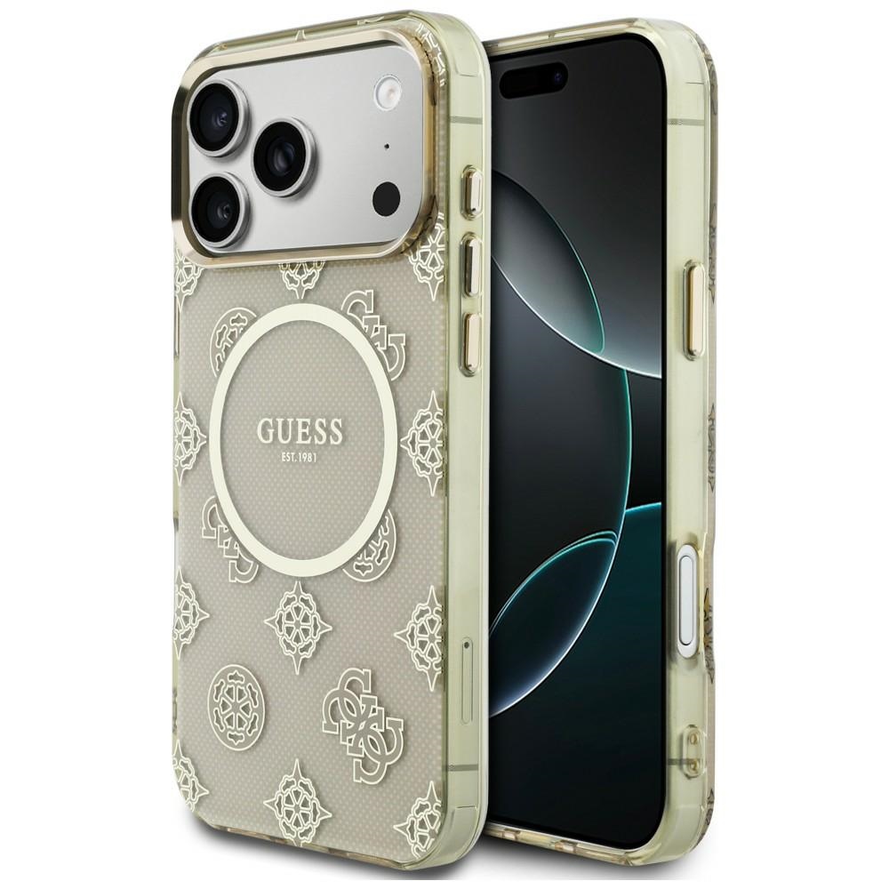 Guess IML Peony Dot MagSafe Dėklas for iPhone 17 Pro Max - smėlinis