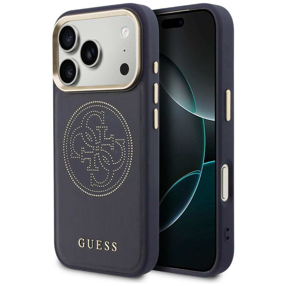 Guess Perforated 4G MagSafe dėklas for iPhone 17 Pro Max - mėlynas