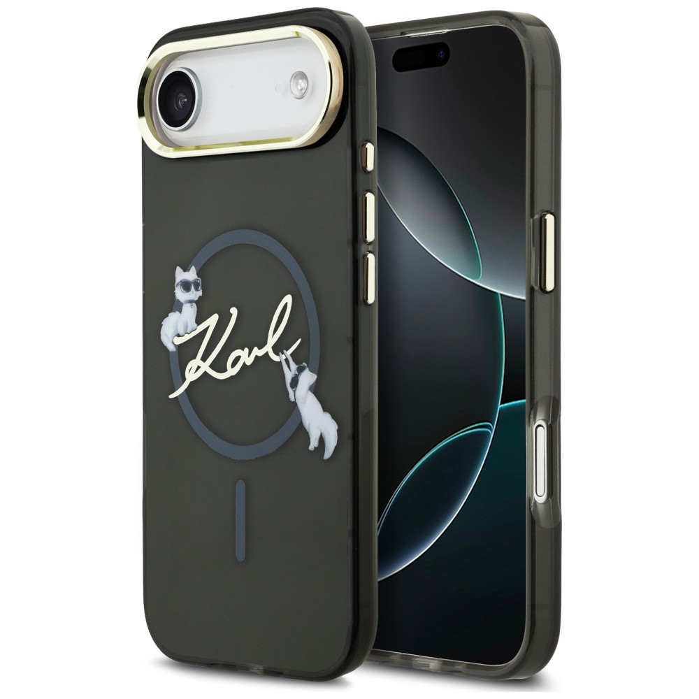 Karl Lagerfeld IML Choupettes Karl Script Logo MagSafe iPhone Air Dėklas - juodas
