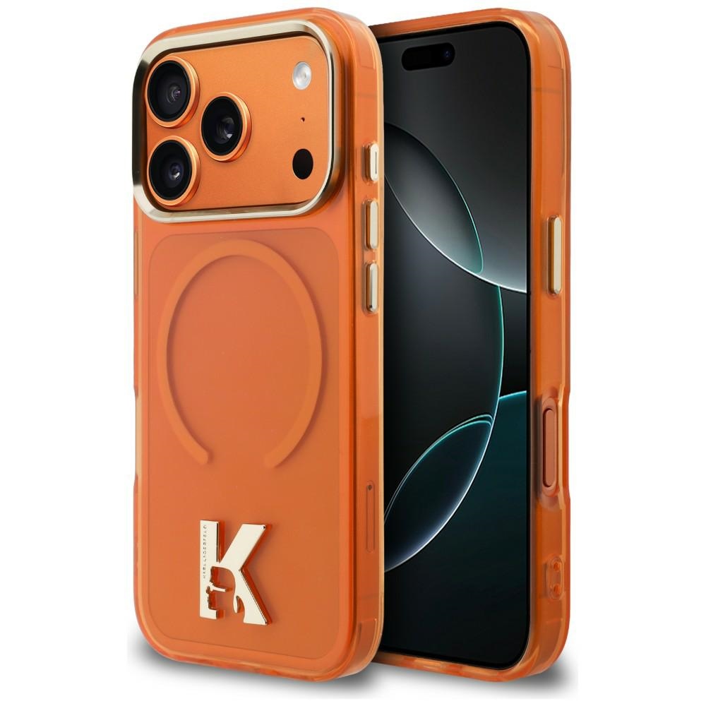 Karl Lagerfeld IML K Head Logo MagSafe Dėklas for iPhone 17 Pro - oranžinis