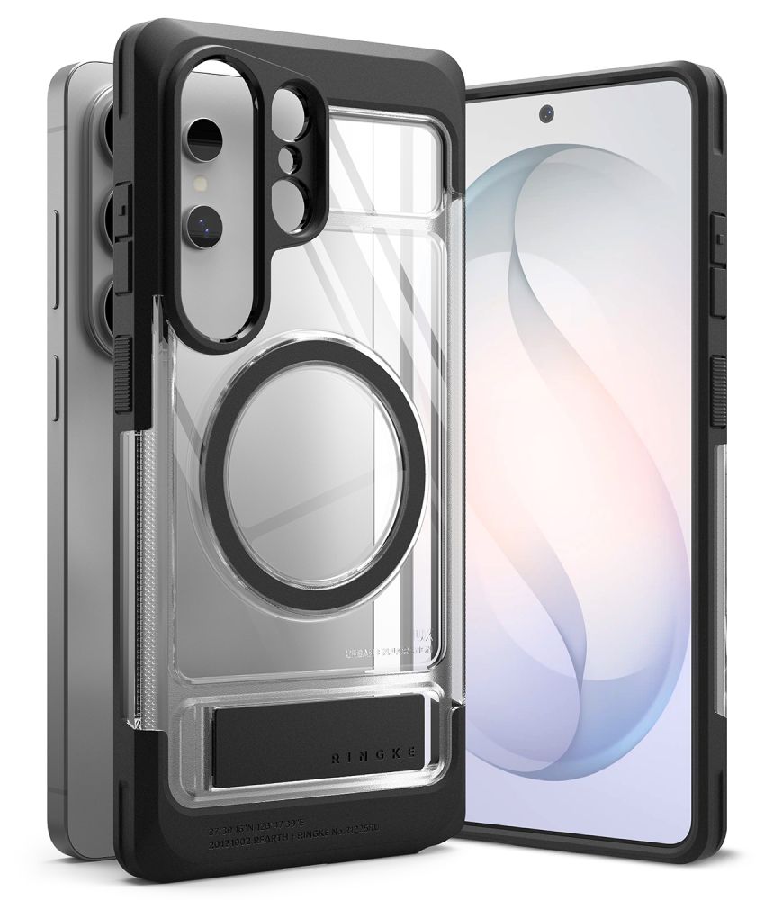 Ringke UX Magnetic MagSafe Dėklas for Samsung Galaxy S26 Ultra - Clear juodas