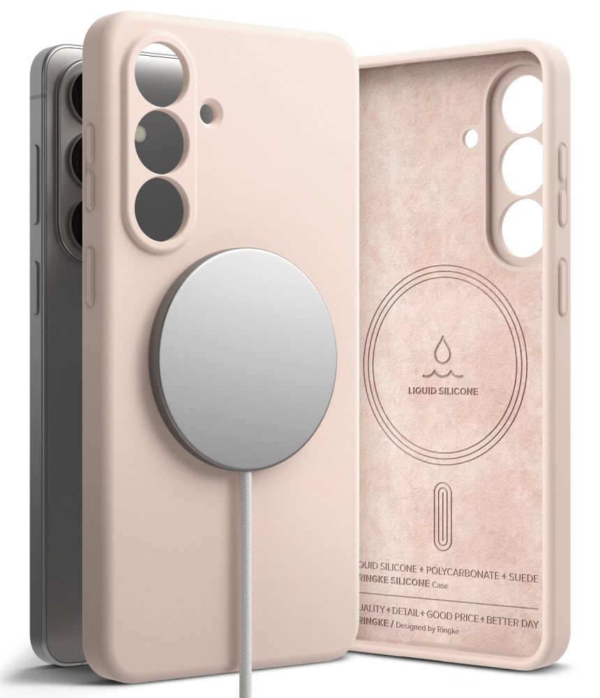 Ringke Silikoninis MagSafe Dėklas for Samsung Galaxy S26+ - rožinis