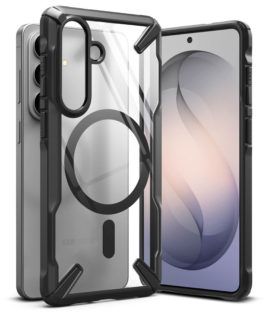 Ringke Fusion X Magnetic MagSafe Dėklas for Samsung Galaxy S26 - Clear juodas