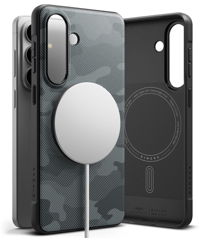 Ringke Onyx Magsafe Dėklas for Samsung Galaxy S26 - pilkas and juodas