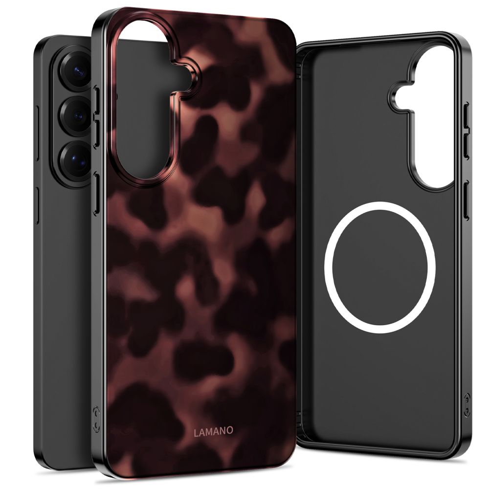 Tech-Protect Lamano MagSafe Dėklas for Samsung Galaxy S26 - rudas and juodas