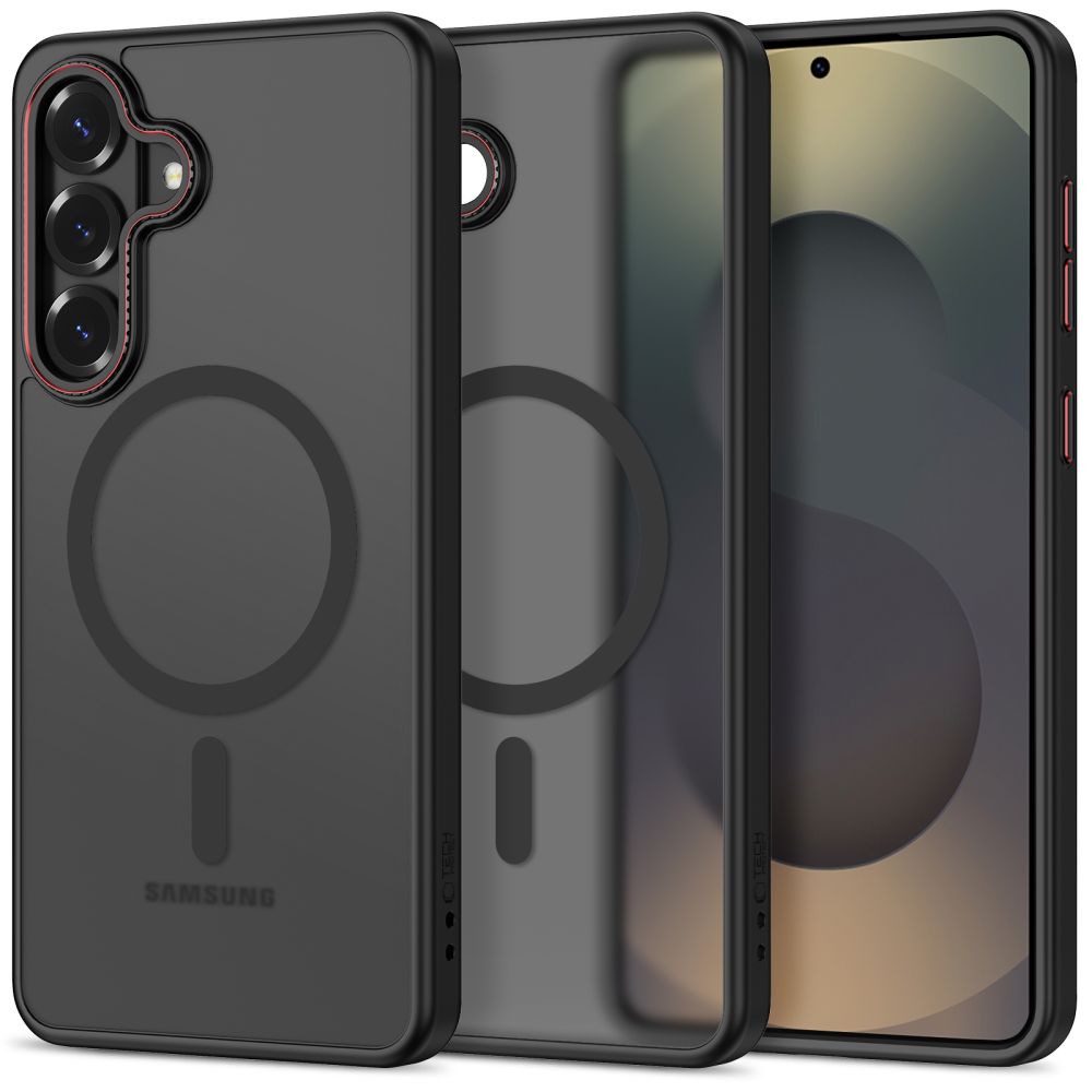 Tech-Protect MagCam MagSafe Dėklas for Samsung Galaxy S26 - juodas and raudonas