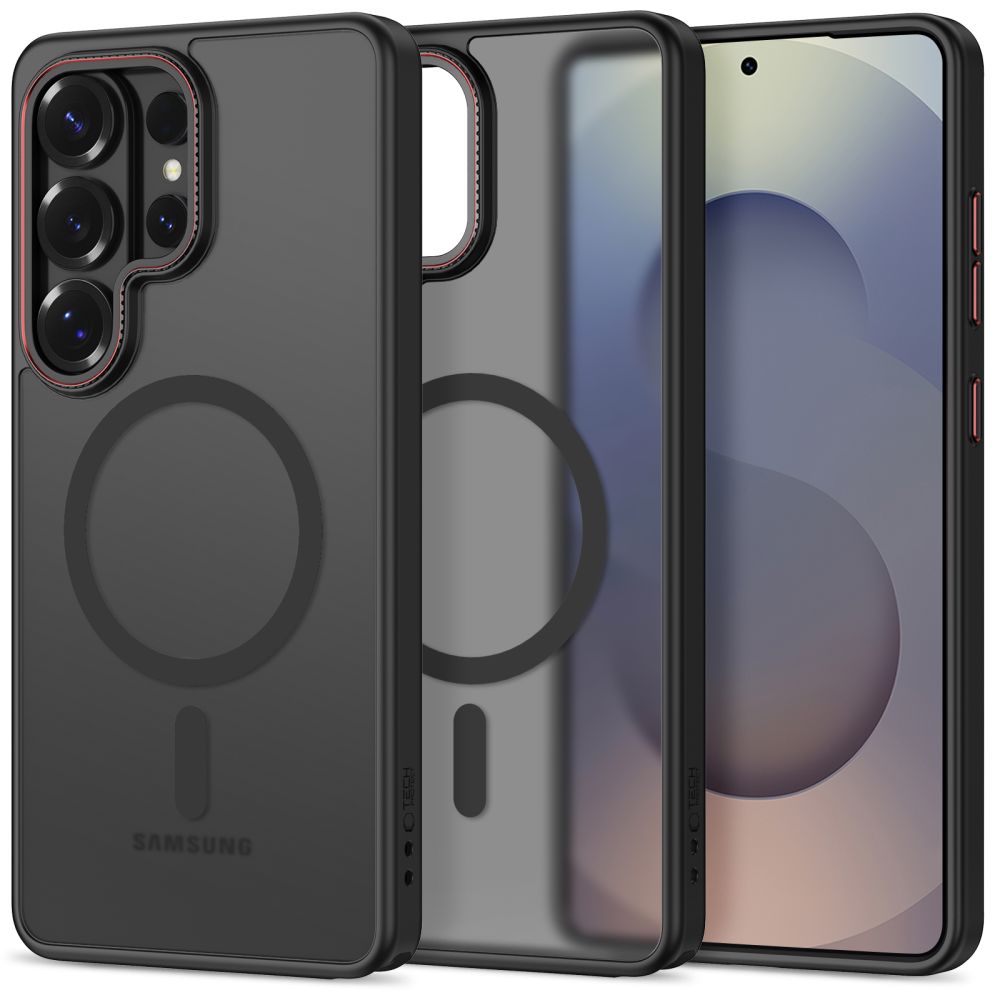 Tech-Protect MagCam MagSafe Dėklas for Samsung Galaxy S26 Ultra - juodas and raudonas