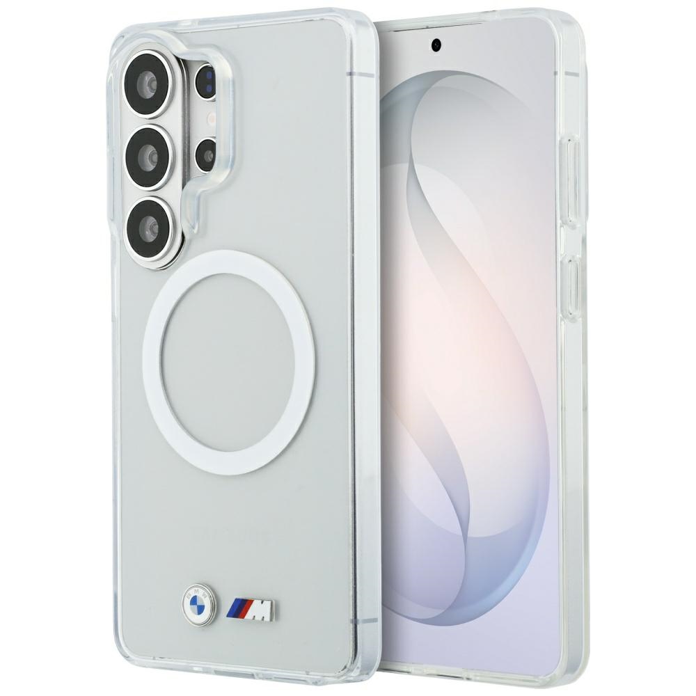 BMW IML Shockproof Metal Logo MagSafe dėklas skirtas Samsung Galaxy S26 Ultra skaidrus