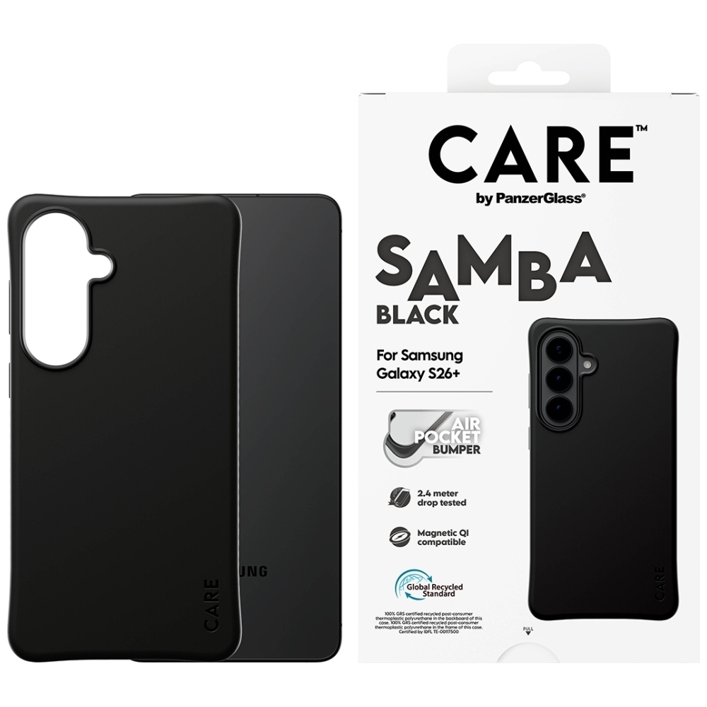 CARE by PanzerGlass Samba juodas Qi dėklas Samsung Galaxy S26+ - juodas