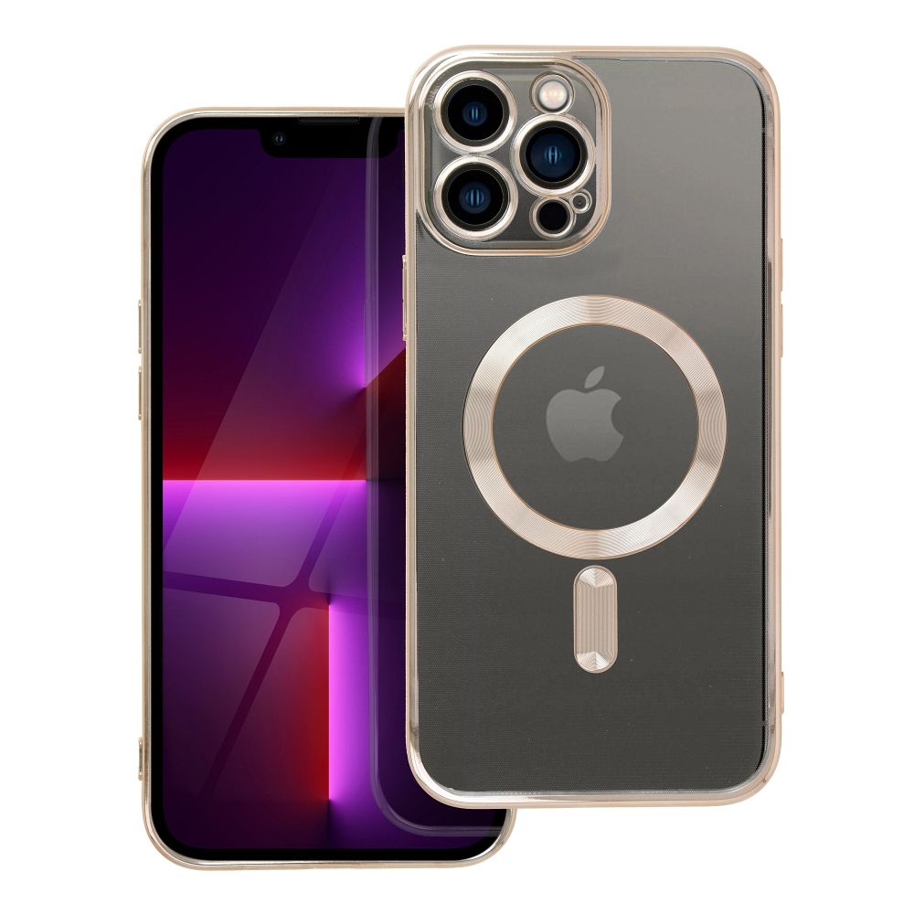 ELECTRO MAG COVER dėklas telefonui suderinamas su MagSafe iPhone 13 Pro Max auksinis