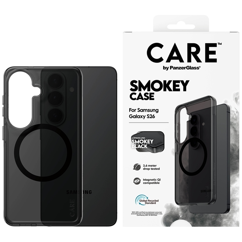 CARE by PanzerGlass Urban Explorer Smokey dėklas w. juodas Qi Samsung Galaxy S26 - juodas