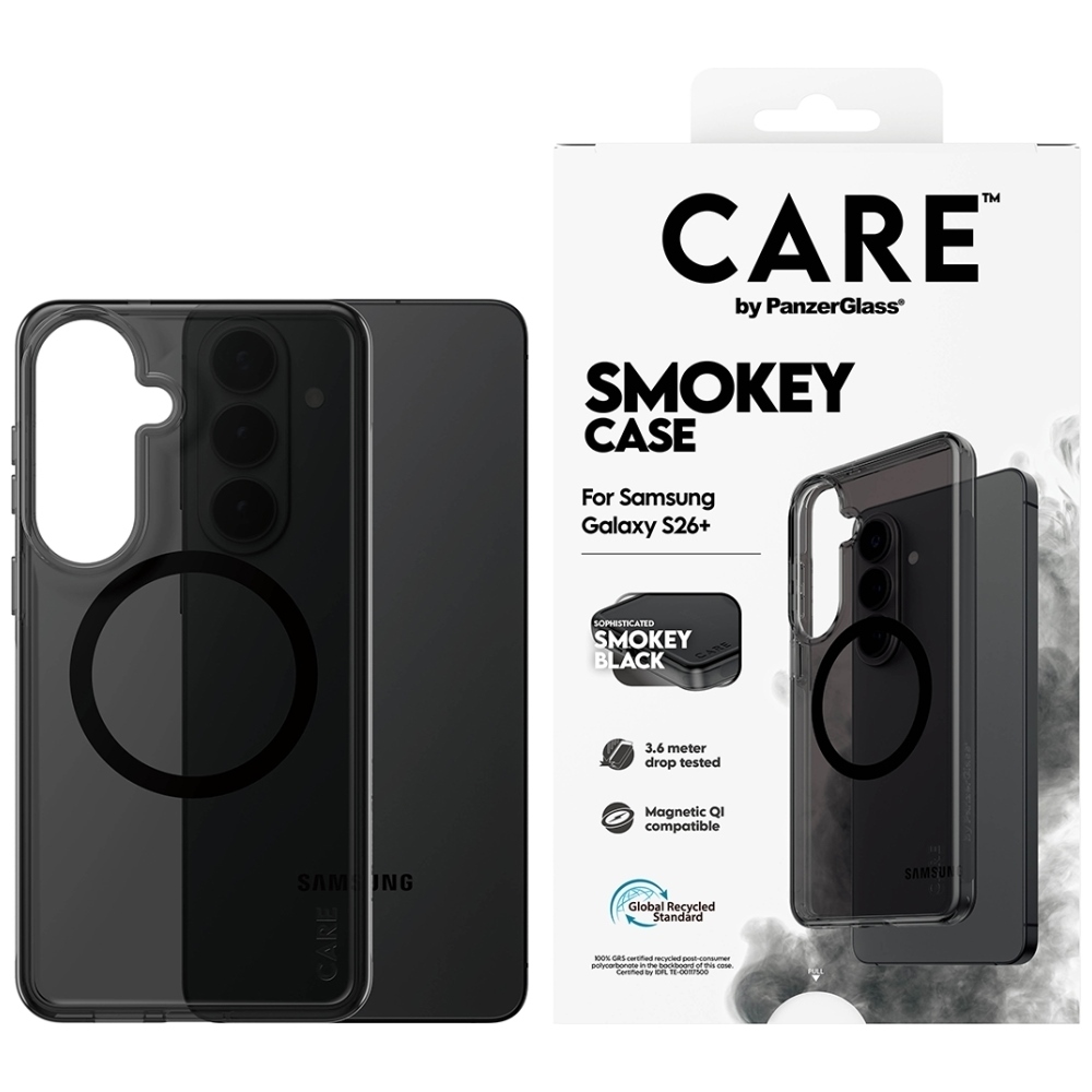 CARE by PanzerGlass Urban Explorer Smokey dėklas w. juodas Qi Samsung Galaxy S26+ - juodas