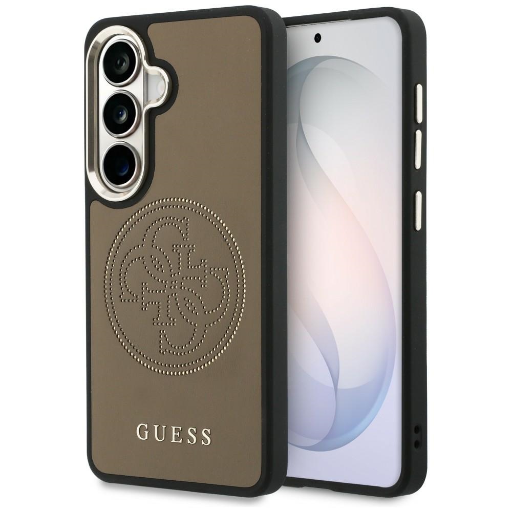 Guess dėklas Perforated Logo MagSafe skirtas Samsung Galaxy S26 rudas