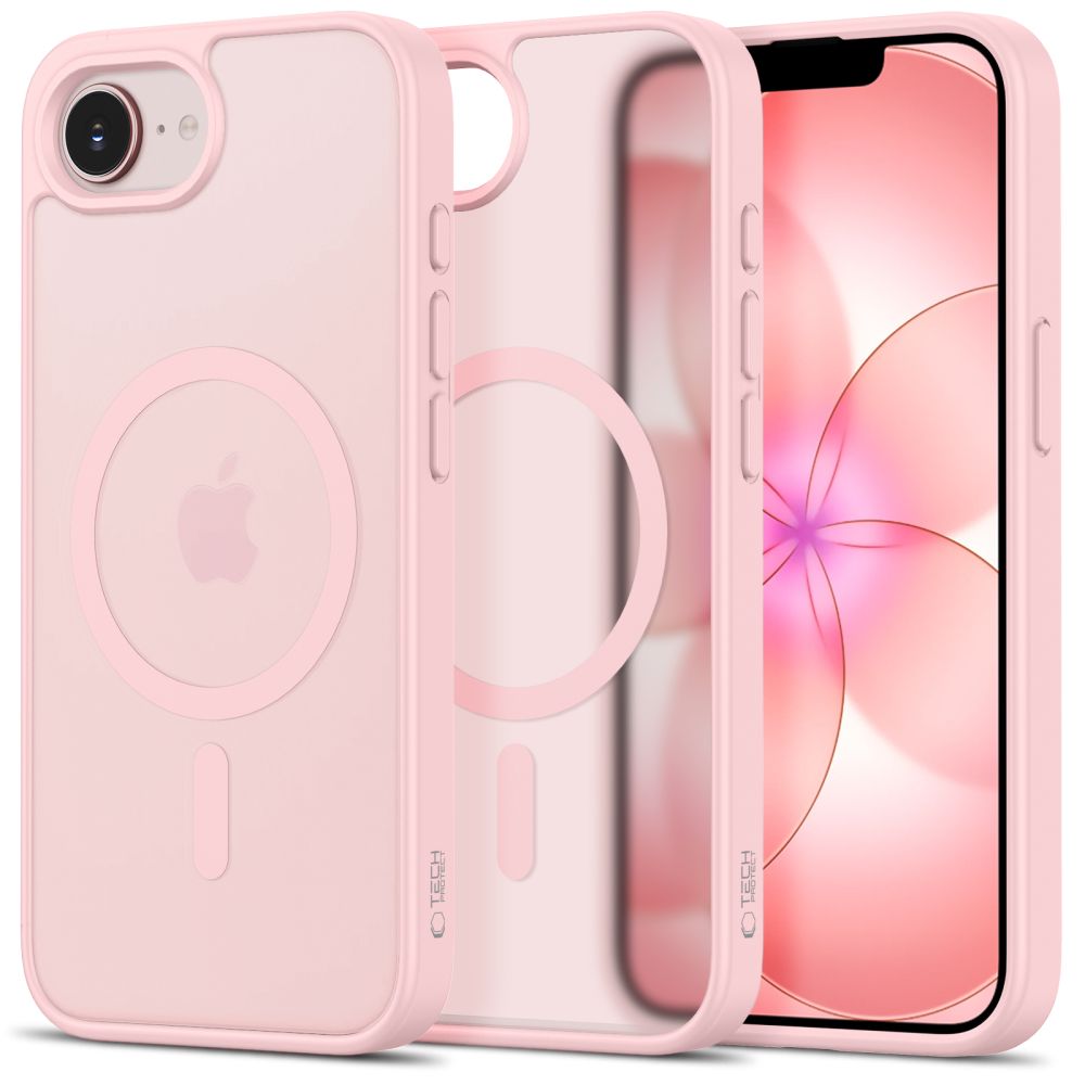 Tech-Protect BasicMag MagSafe dėklas iPhone 16e / 17e matinis švelniai rožinis