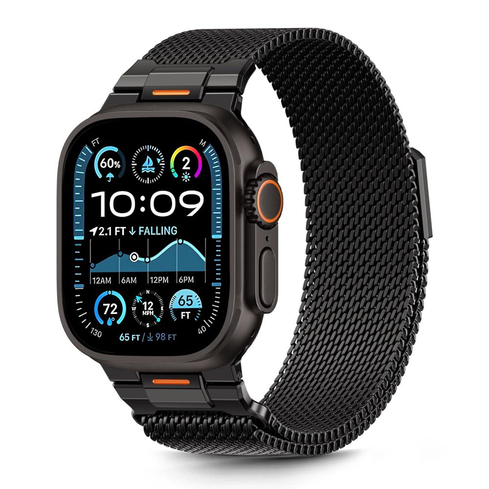 TECH-PROTECT MILANO VANGUARD APPLE WATCH 8 / 9 / 10 / 11 / SE / ULTRA (44 / 45 / 46 / 49 MM) JUODAS