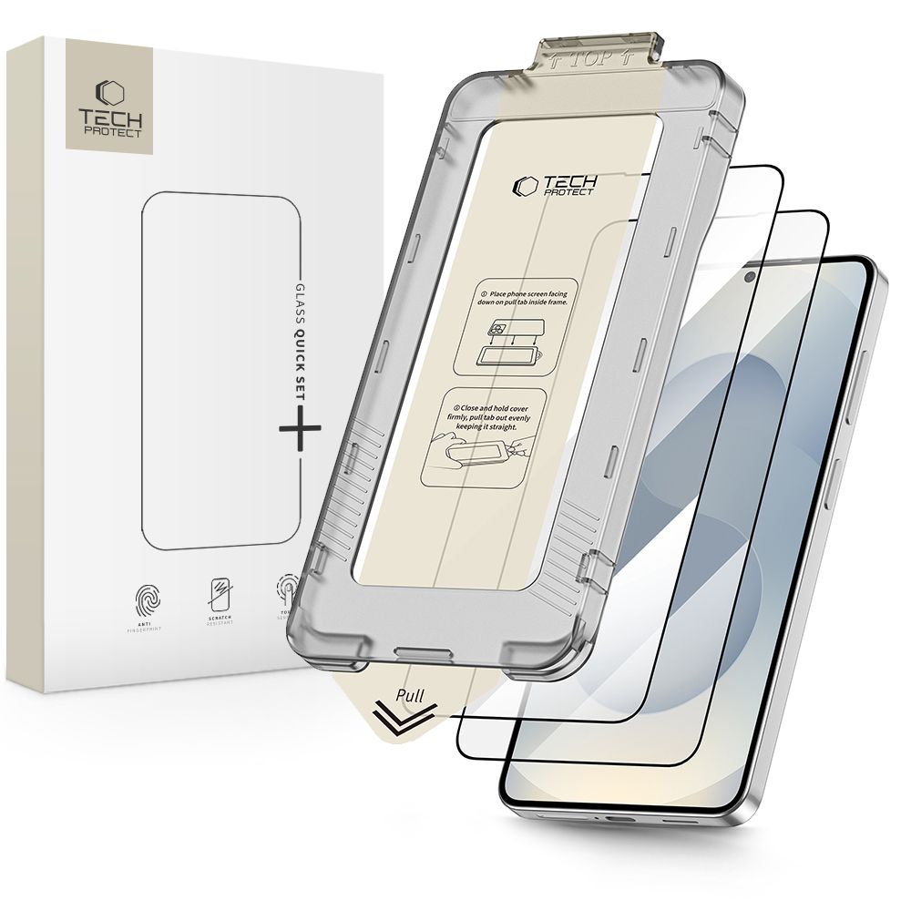 Grūdintas stiklas TECH-PROTECT Quick SET+ 2-PACK GALAXY S26+ Plus juodas