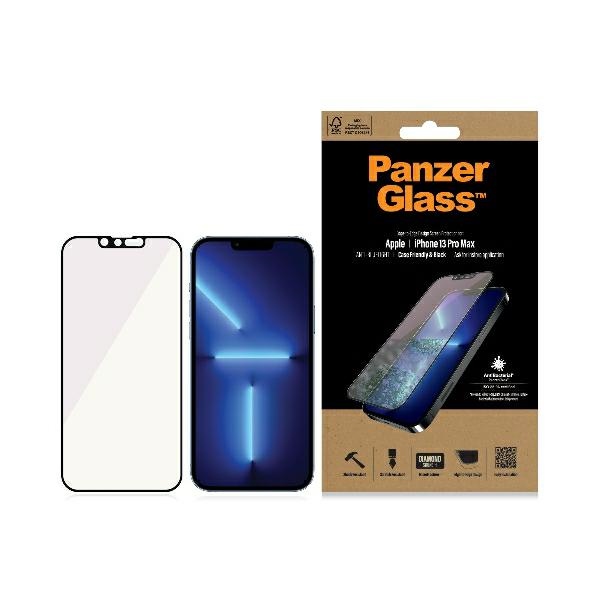 PanzerGlass E2E Anti-Bluelight grūdintas stiklas iPhone 13 Pro Max antibakterinis juodas