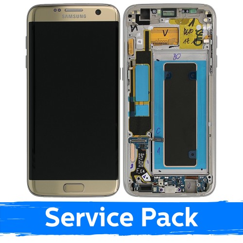 LCD ekranas suderinamas su Samsung G935 S7 Edge auksinis (in Service Pack box)(NoFrame version)
