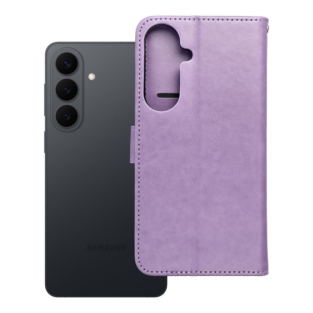 MEZZO knygos tipo dėklas telefonui SAMSUNG S26 Edge su sapnų gaudykle, violetinis