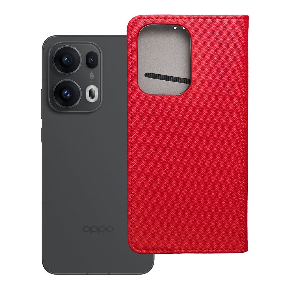 SMART CASE knygos dėklas OPPO RENO 13 PRO 5G raudonas