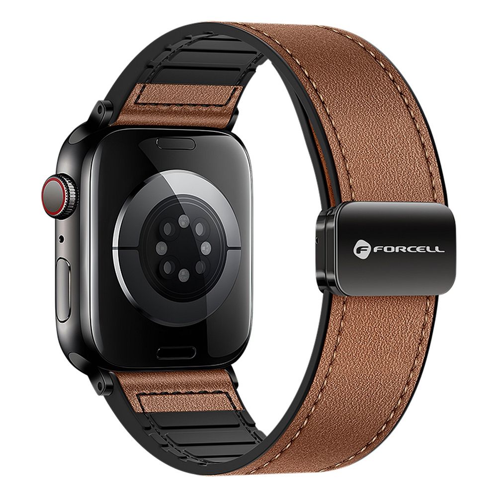 Ремешок для Apple Watch Forcell F-Design FA21 магнитная эко-кожа 42 / 44 / 45 / 49 мм коричневый