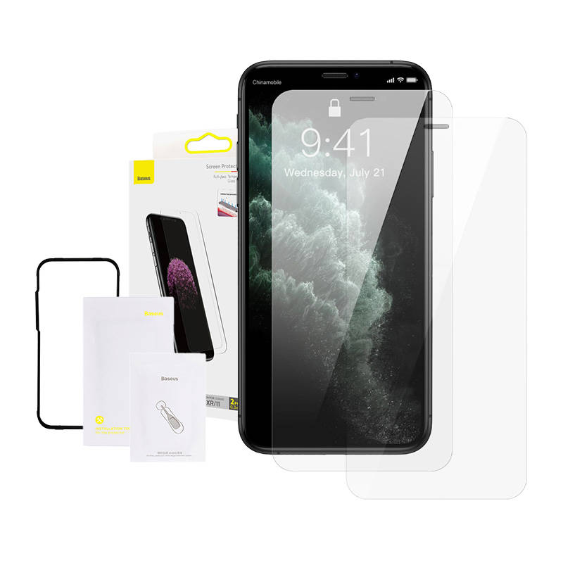 Baseus 0.3mm Pilno stiklo grūdintas stiklas (2vnt. rinkinys) iPhone XR/11 6.1 colių