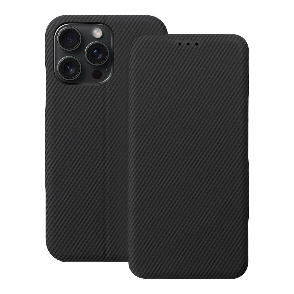 FOLIO šoninis magnetinis knygos tipo dėklas, skirtas IPHONE 15 PRO MAX, juodas